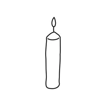Doodle candle icon. Stock Illustration