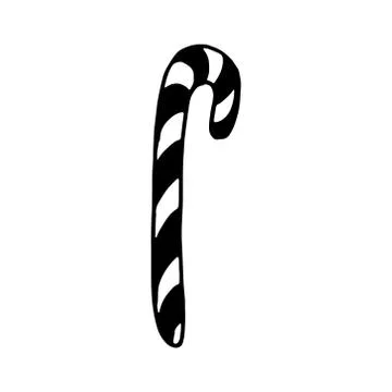 Doodle candy cane illustration Stock Illustration