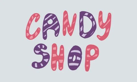 Doodle candy shop illustration Stock Illustration