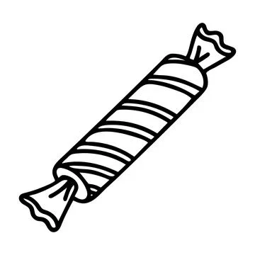 Doodle of candy in striped wrapper Stock Illustration
