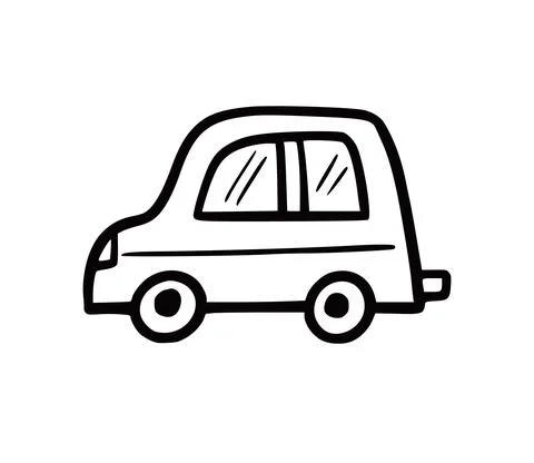 Doodle car. Funny sketch scribble style Stock Illustration