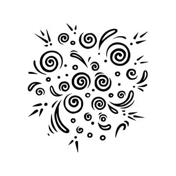 Doodle carnival firework. Shiny forework for parties and celebrations. Vector Stock Illustration