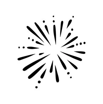 Doodle carnival firework. Shiny forework for parties and celebrations. Vector Stock Illustration