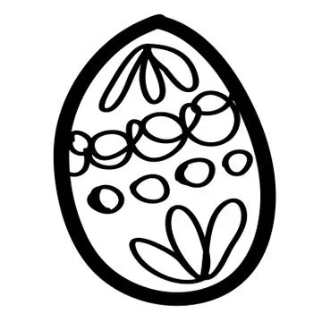 Doodle cartoon easter egg on white background 스톡 일러스트
