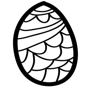 Doodle cartoon easter egg on white background Ilustración de archivo