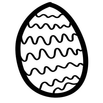 Doodle cartoon easter egg on white background Stock Illustration
