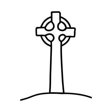 Doodle celtic cross. Hand-drawn vector illustration Illustrazione stock