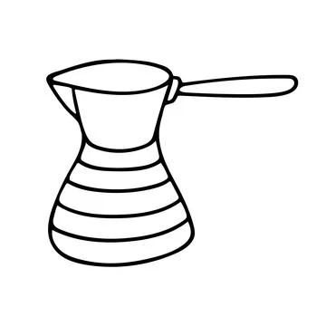 Doodle of cezve with handle Stock Illustration