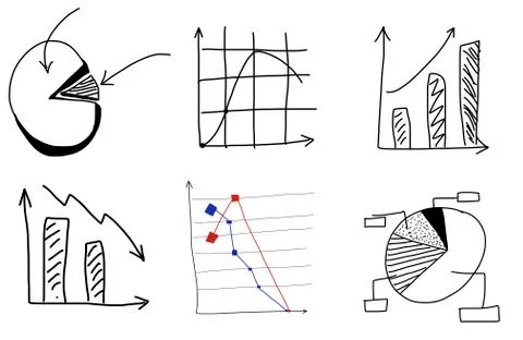 Doodle charts by hand Stock Illustration