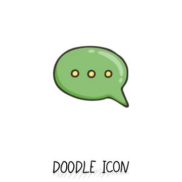 Doodle chatting icon. Text bubble Stock Illustration