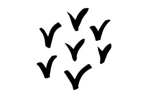 Doodle check marks painted with brush Stock Illustration