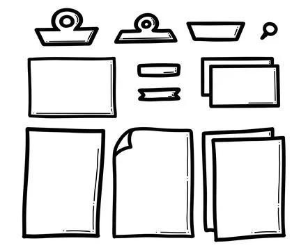 Doodle checklist set. Paper notes collection vector illustration. Illustrazione stock