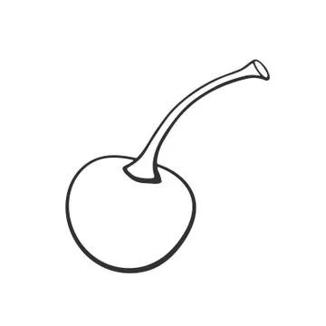 Doodle cherry with the stem Stock Illustration