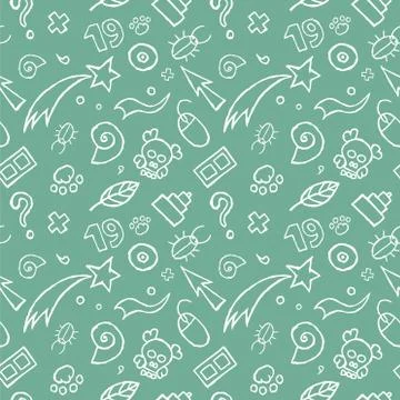 Doodle Childish Seamless Pattern Stock Illustration