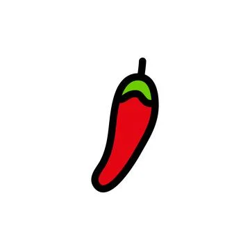 Doodle chilli pepper. Illustrazione stock