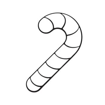 Doodle of Christmas candy cane Stock Illustration