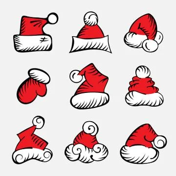 Doodle Christmas Hat Illustrazione stock