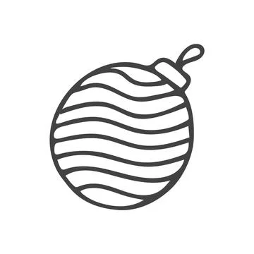 Doodle of Christmas tree ball. Stock Illustration