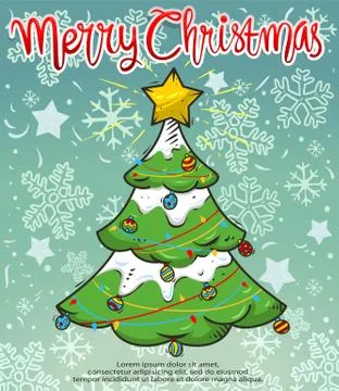 DOODLE CHRISTMAS TREE Stock Illustration