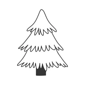 Doodle Christmas tree Stock Illustration