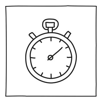 Doodle chronometer stop watch icon Stock Illustration
