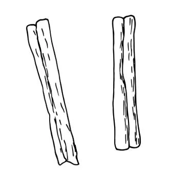 Doodle cinnamon icon, hand drawing line art, food vector illustration isolate Stock Illustration
