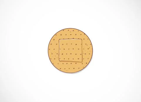 Doodle circle of adhesive plaster on white background. Ilustración de archivo