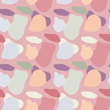 Doodle circle shape seamless pattern. Abstract camouflage background. Stock Illustration