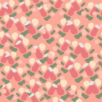 Doodle circle shape seamless pattern. Abstract camouflage background. Illustrazione stock