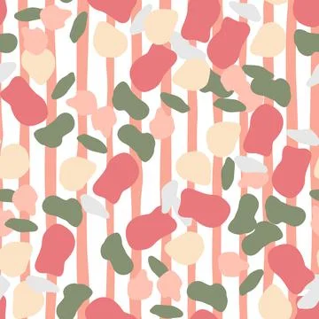 Doodle circle shape seamless pattern. Abstract camouflage background. イラスト素材