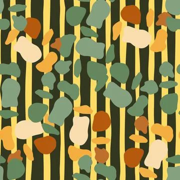 Doodle circle shape seamless pattern. Abstract camouflage background. イラスト素材