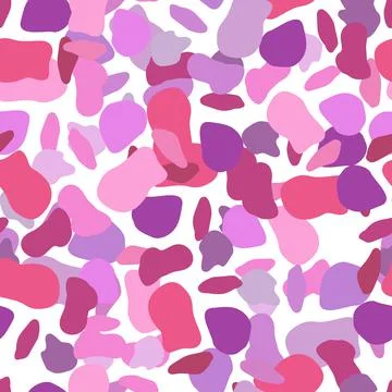 Doodle circle shape seamless pattern. Abstract camouflage background. Stock Illustration