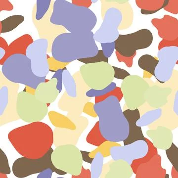 Doodle circle shape seamless pattern. Abstract camouflage background. Stock Illustration