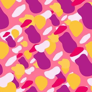 Doodle circle shape seamless pattern. Abstract camouflage background. イラスト素材