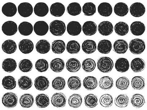 Doodle circles set. Round spots and frames vector. Stock Illustration