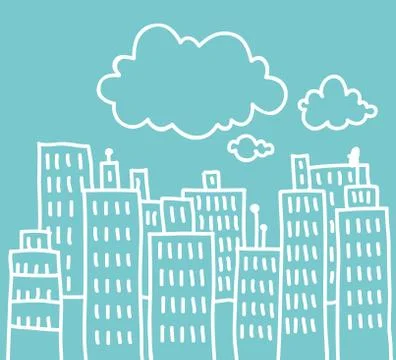 Doodle city Stock Illustration