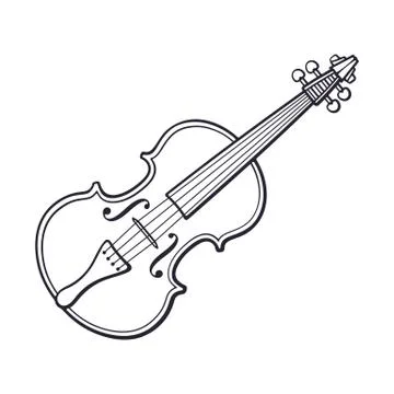 Doodle of classic violin without a bow Stock Illustration