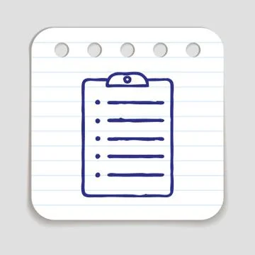 Doodle clipboard icon Illustrazione stock