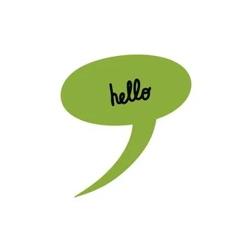 Doodle Cloud Speech Bubble Icon. Comic Speech Bubble. Talk Bubble. Hello Stock Illustration