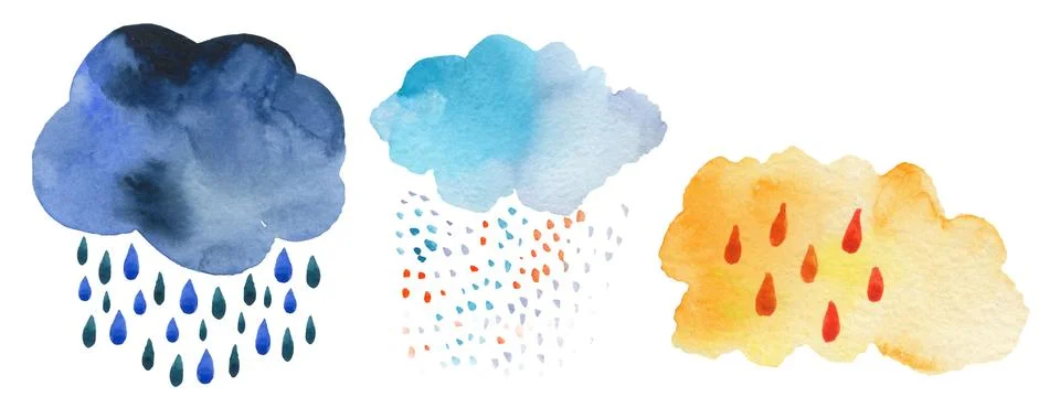 Doodle clouds pattern. Hand drawn seamless background with clouds and stars in Stock Illustration