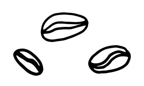 Doodle coffee bean illustration Stock Illustration