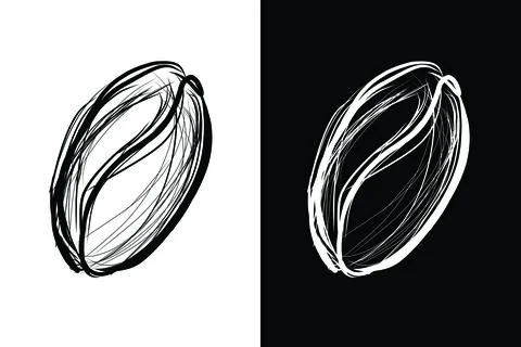 Doodle Coffee Beans Set Stock Illustration