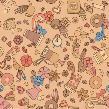 Doodle coffee. Stock Illustration