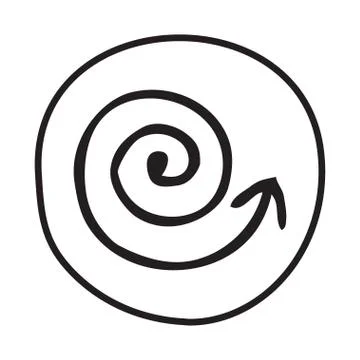 Doodle Coil Arrow icon Stock Illustration