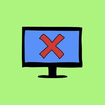 Doodle color error sign Stock Illustration