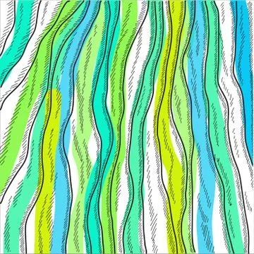 Doodle color linear background. Illustrazione stock