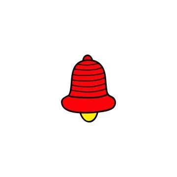 Doodle colored bell icon. Stock Illustration