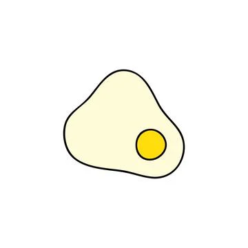 Doodle colored fried egg. Stock Illustration