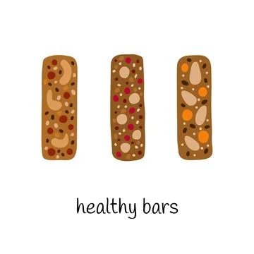 Doodle colored granola bars. Stock Illustration