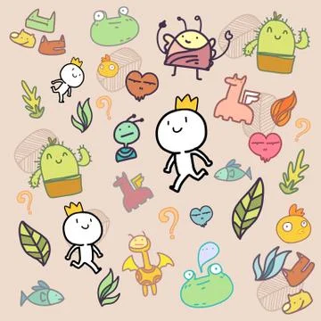 Doodle Colorful pattern Illustrazione stock